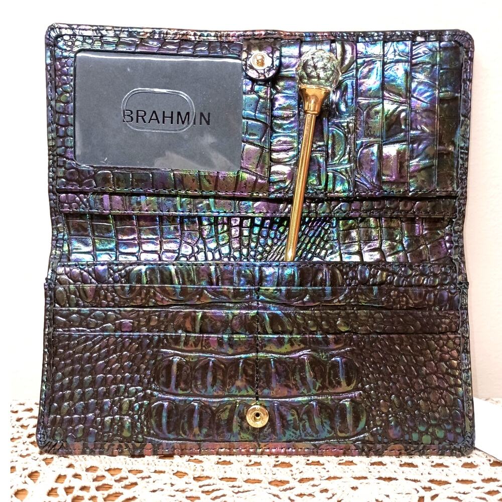 Gorgeous Brahmin ADY Wallet BLACK PEARL OMBRE NWT - Picture 5 of 7